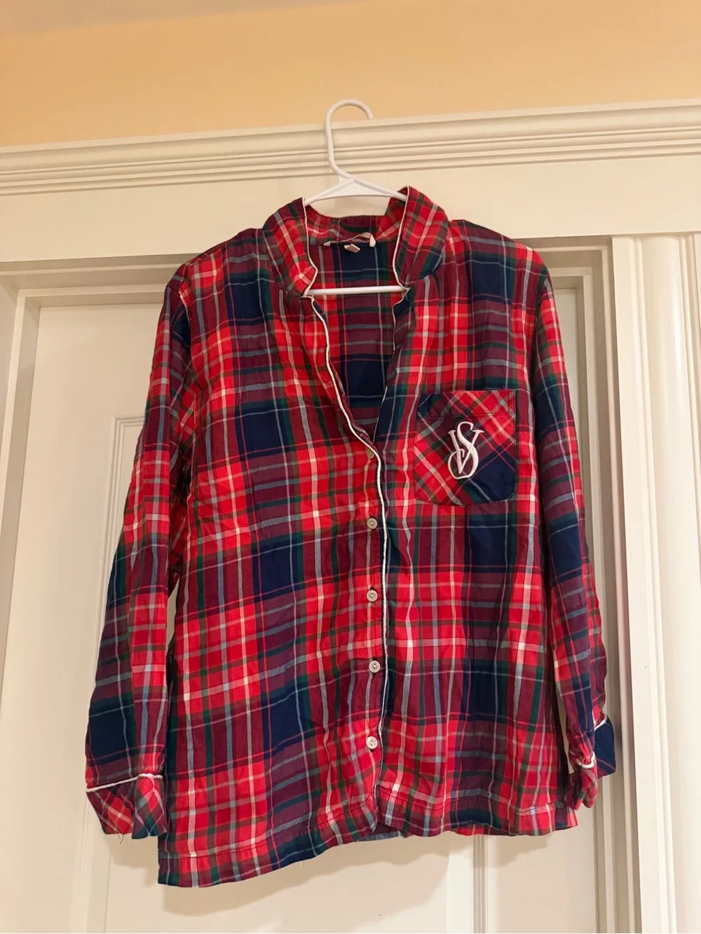 Victoria's Secret Red and Navy Plaid Pajama Set